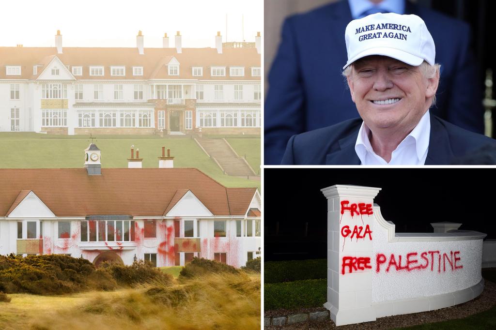 Trump’s Turnberry Resort defaced by pro-Palestinian vandals: ‘Free Gaza’