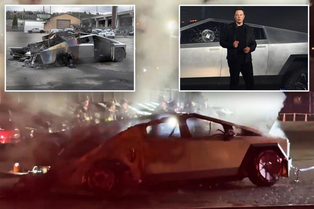 Seattle fire burns Tesla Cybertrucks amid Elon Musk protests