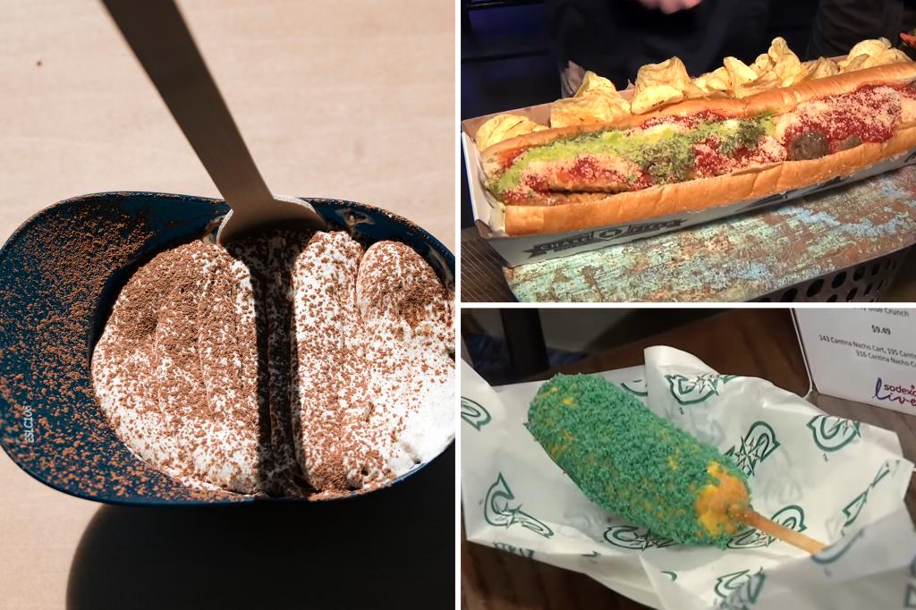 The craziest food you can get at MLB parks on opening day — from blue corndogs to tiramisu in a helmet