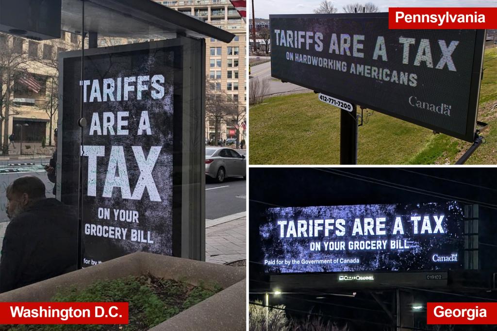 Canada goes on offensive with US billboard ‘education campaign’: ‘Tariffs hurt you more than us’ Canada goes on offensive with US billboard ‘education campaign’: ‘Tariffs hurt you more than us’