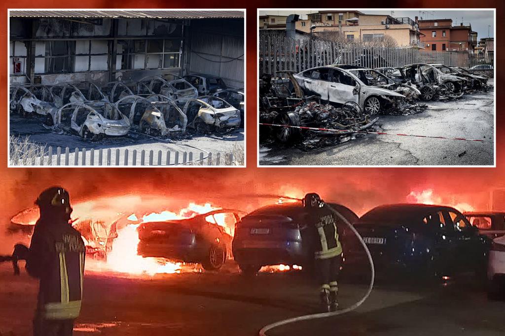 Possible arson attack in Rome destroys 17 Teslas