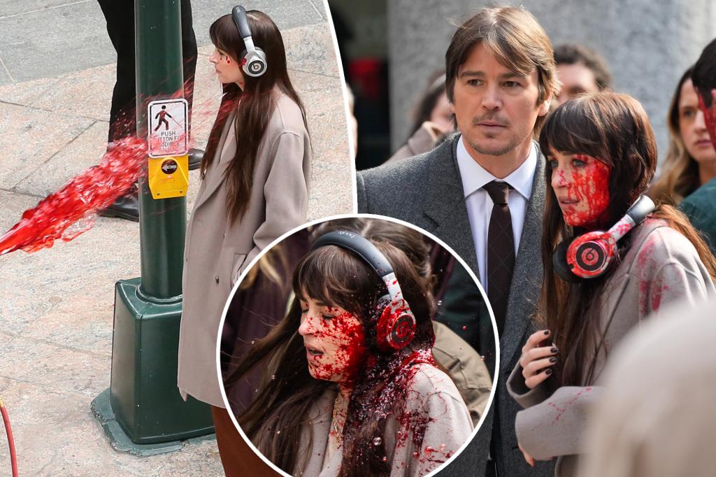 Dakota Johnson, Josh Hartnett film ‘Verity’ in bloody NYC set photos