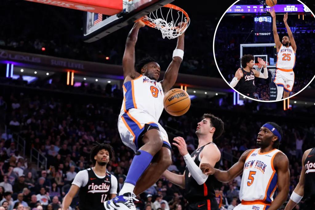 OG Anunoby, Mikal Bridges spark comeback in Knicks’ win over Blazers