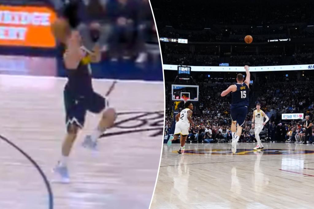 Nuggets’ Nikola Jokic hits surreal one-handed shot at halftime buzzer