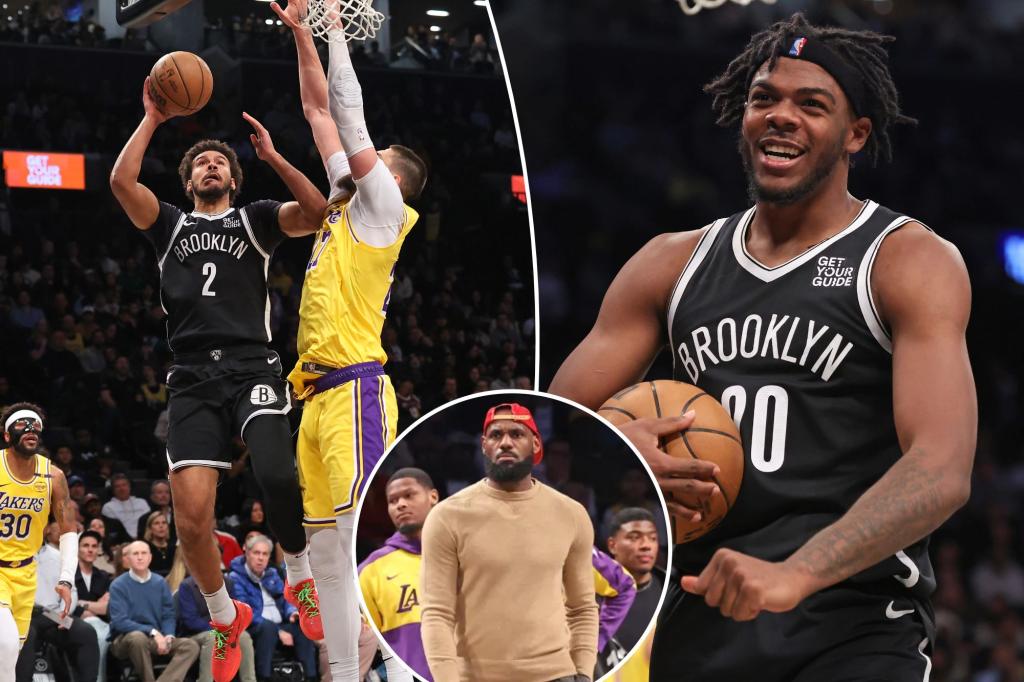 Nets hold off LeBron James-less Lakers to snap seven-game skid