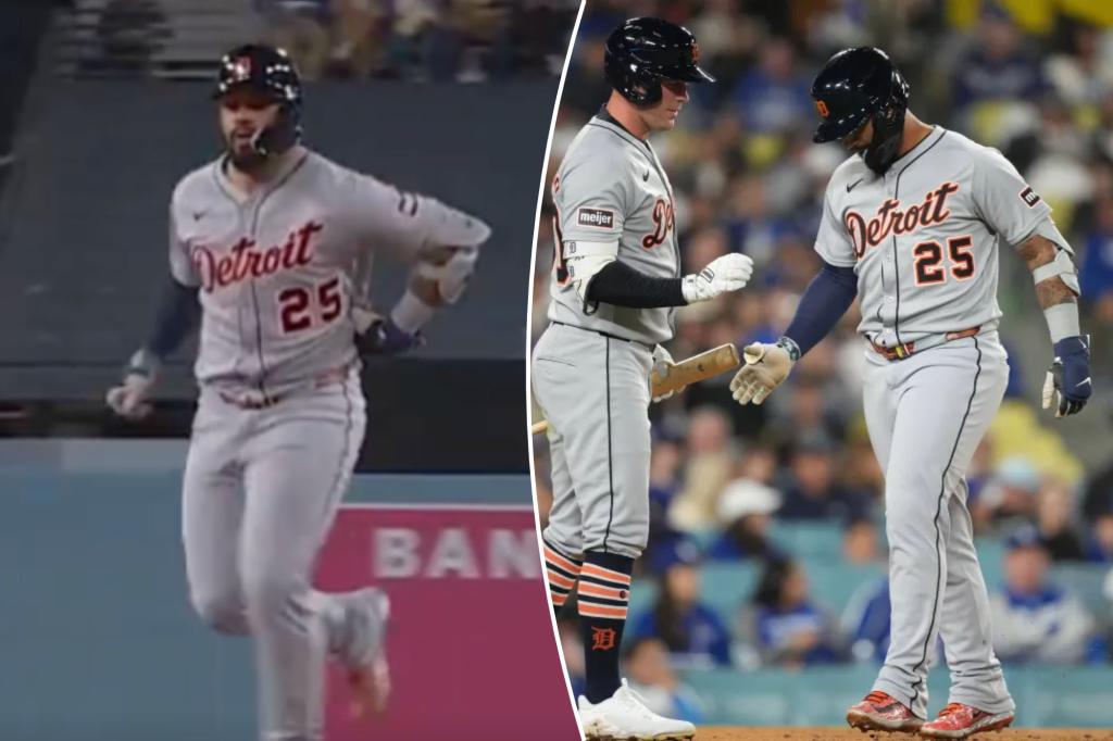 Ex-Yankee Gleyber Torres hits first Tigers homer but aggravates rib issue