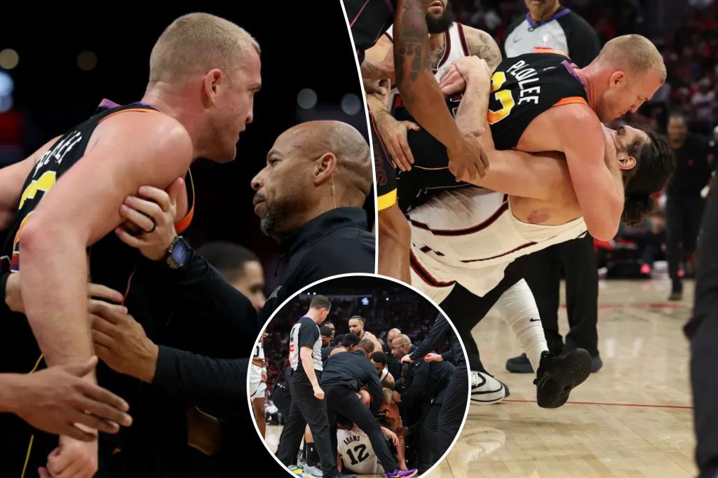 Mason Plumlee, Steven Adams ejected after Suns-Rockets scuffle