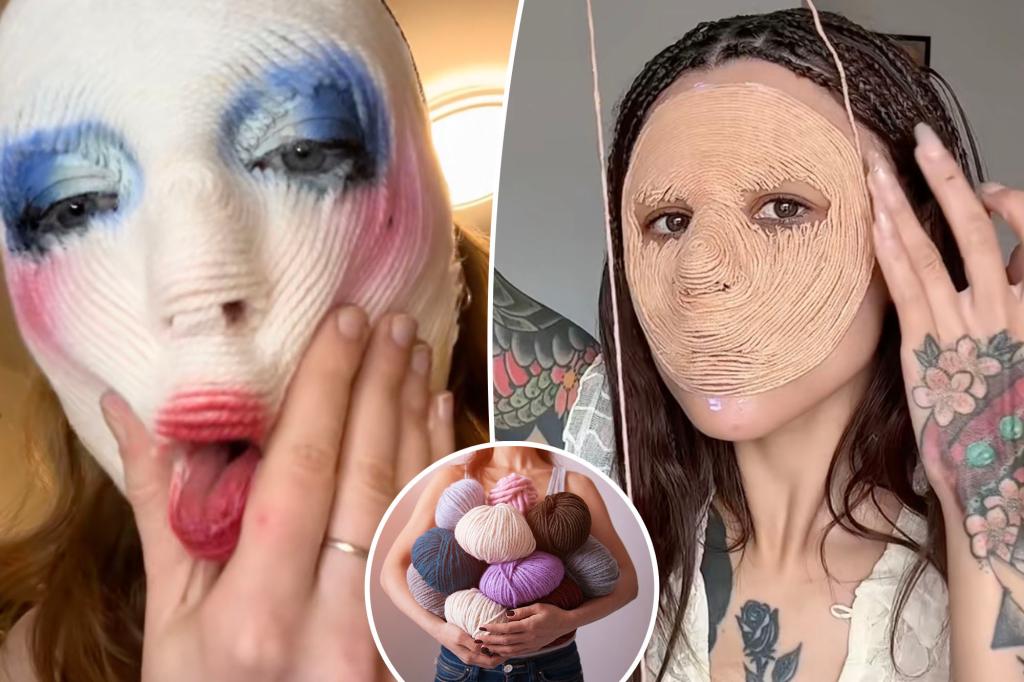Bizarre ‘yarn makeup’ trend goes viral.
