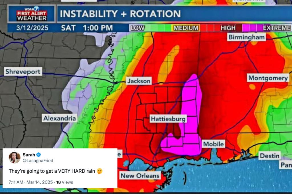 Obscene weather map roasted by viewers: ‘A very hard rain’