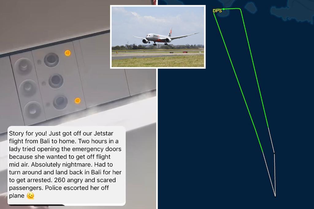 Jetstar plane returns to Bali after passenger tries to open aircraft door
