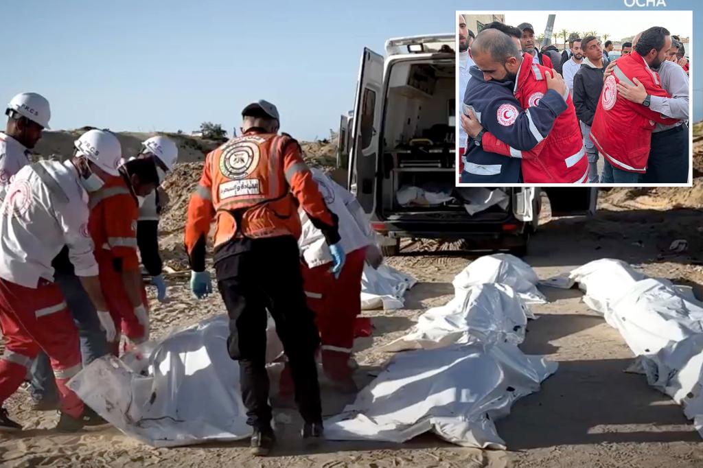 Bodies of 15 missing aid workers, medics uncovered in Gaza ‘mass grave’