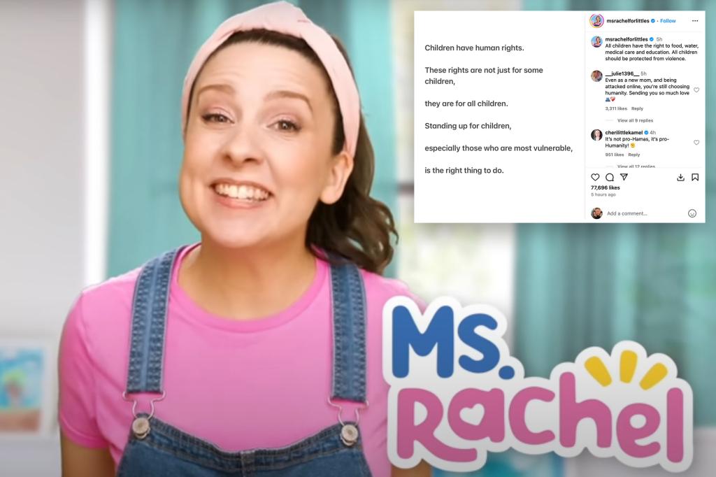 YouTube star Ms. Rachel defends posts about Gaza kids after antisemitism group reported her to AG Bondi