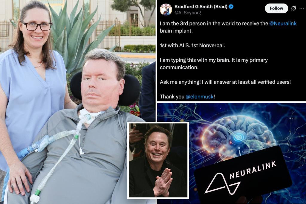 Paralyzed man with ALS is third to receive NeuraLink implant, can type with brain