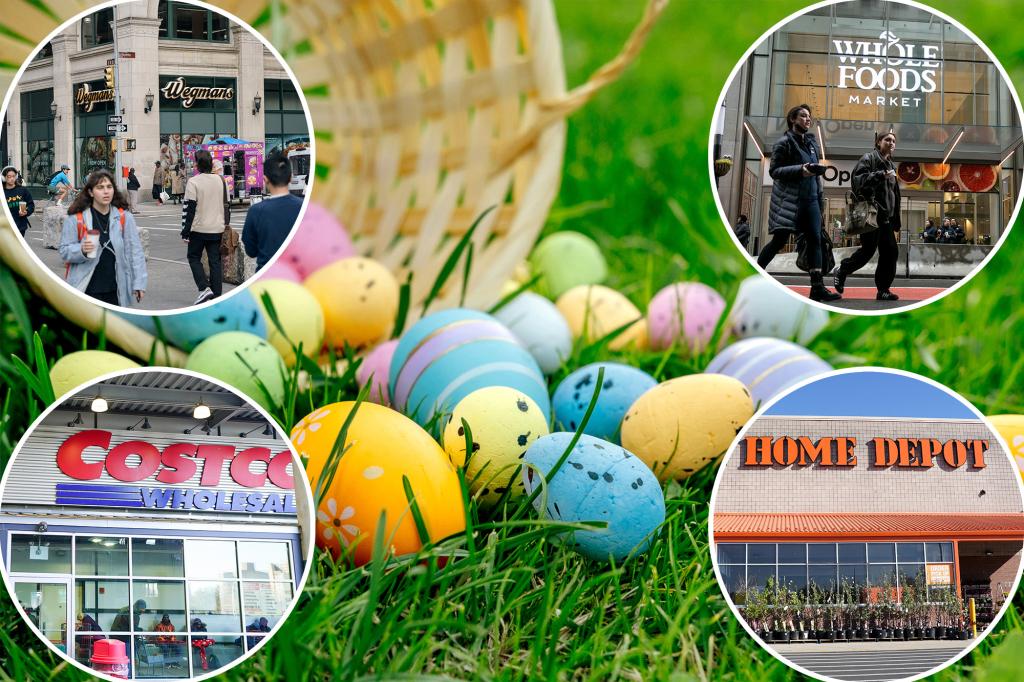 Stores that are open and closed on Easter Sunday