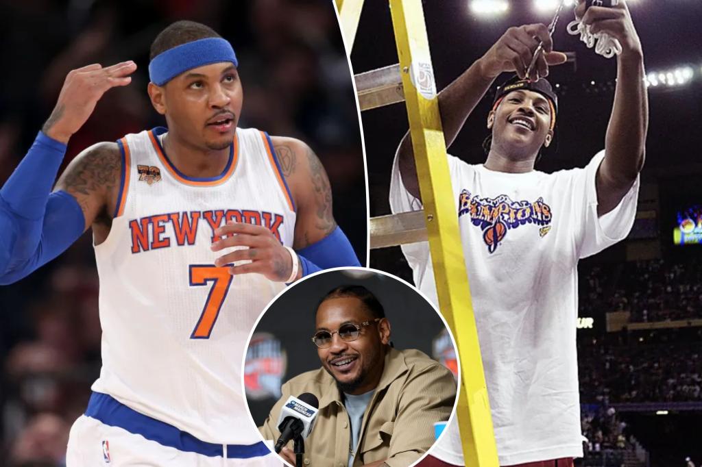 Carmelo Anthony reveling in his Hall of Fame moment