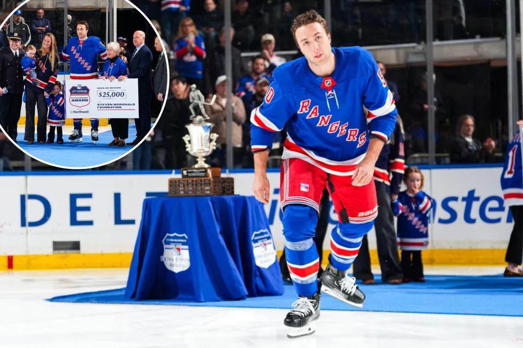 Rangers’ Will Cuylle wins Steven McDonald Extra Effort Award