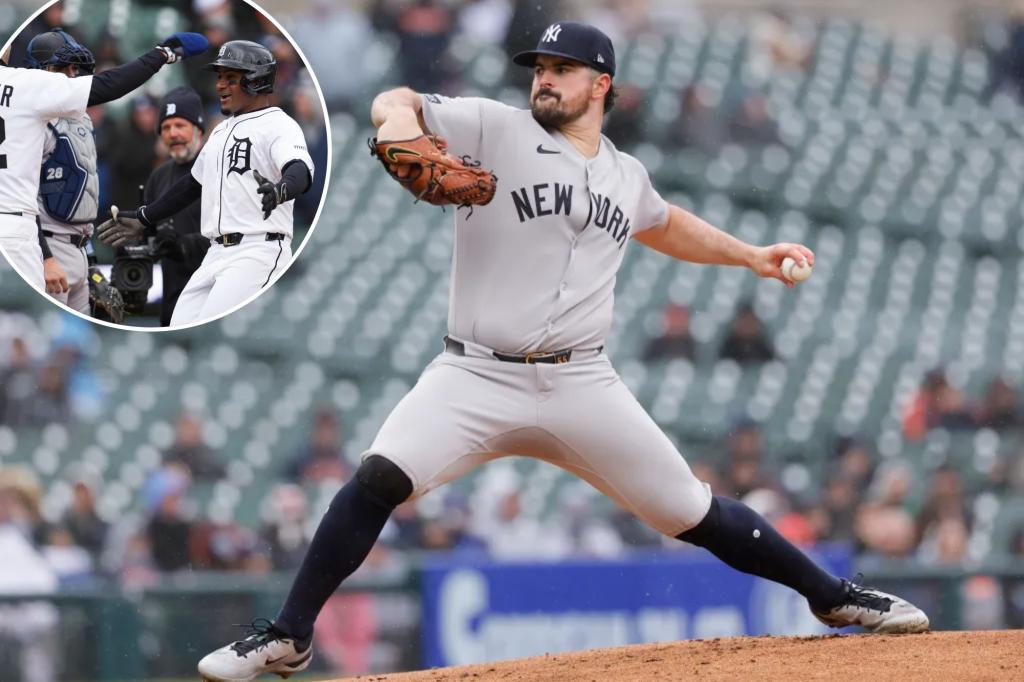 Carlos Rodon comes undone in frustrating Yankees loss to Tigers