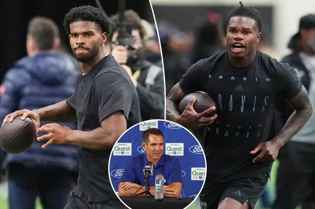 Giants visit to Shedeur Sanders, Travis Hunter pro day