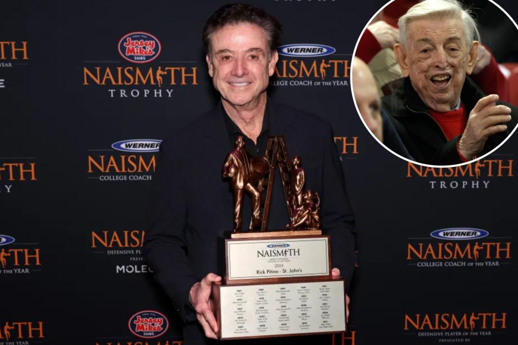 St. John’s Rick Pitino dedicates Naismith Coach of the Year award to Lou Carnesecca