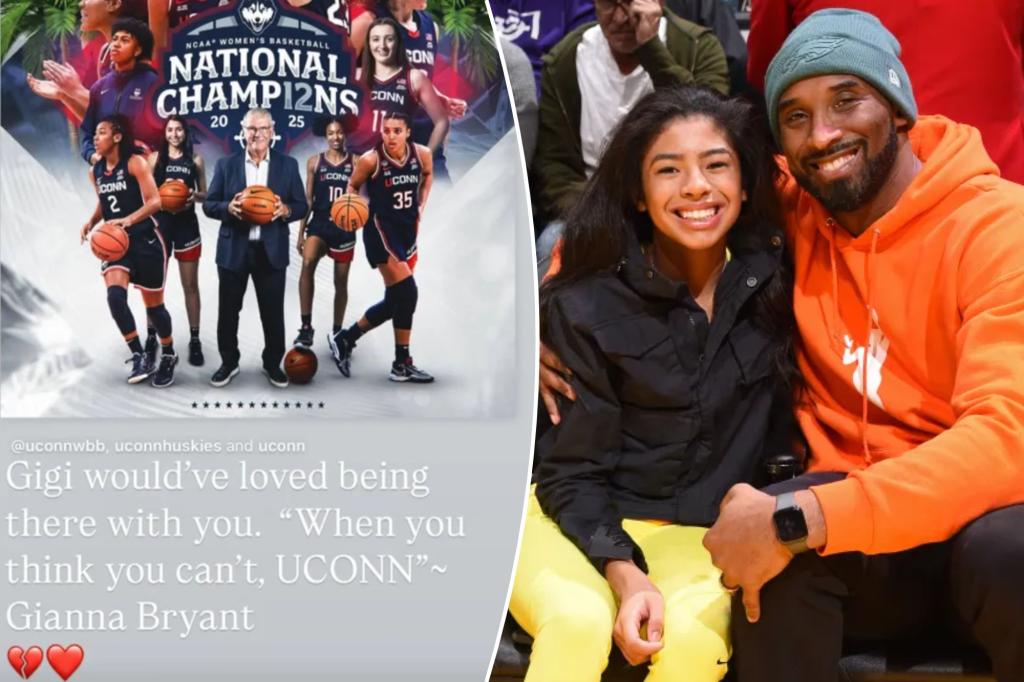 Vanessa Bryant’s heartfelt message to UConn Huskies after win