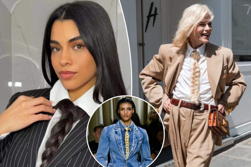 The braided hair necktie trend is going viral.