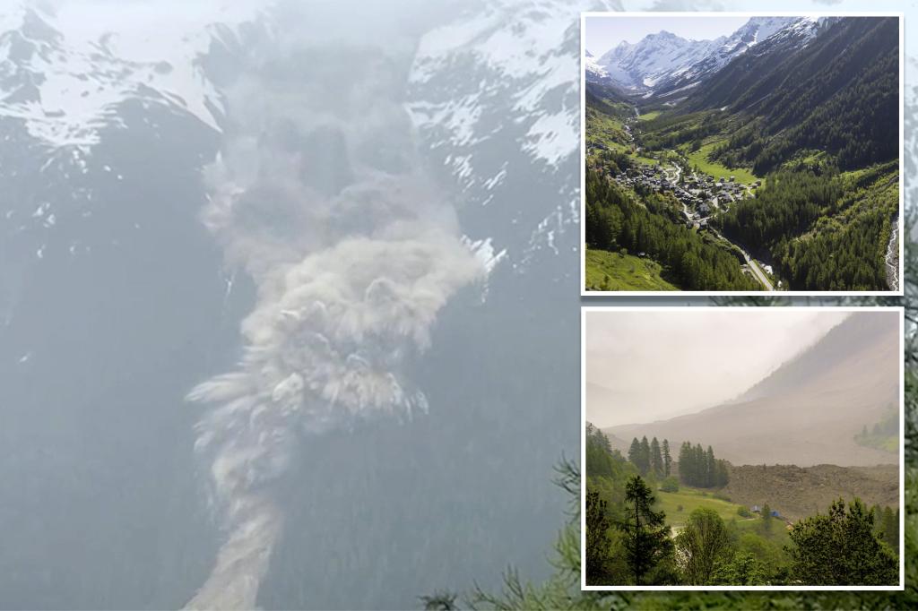 Swiss glacier collapses in southern Lötschental valley destroying Alpine village