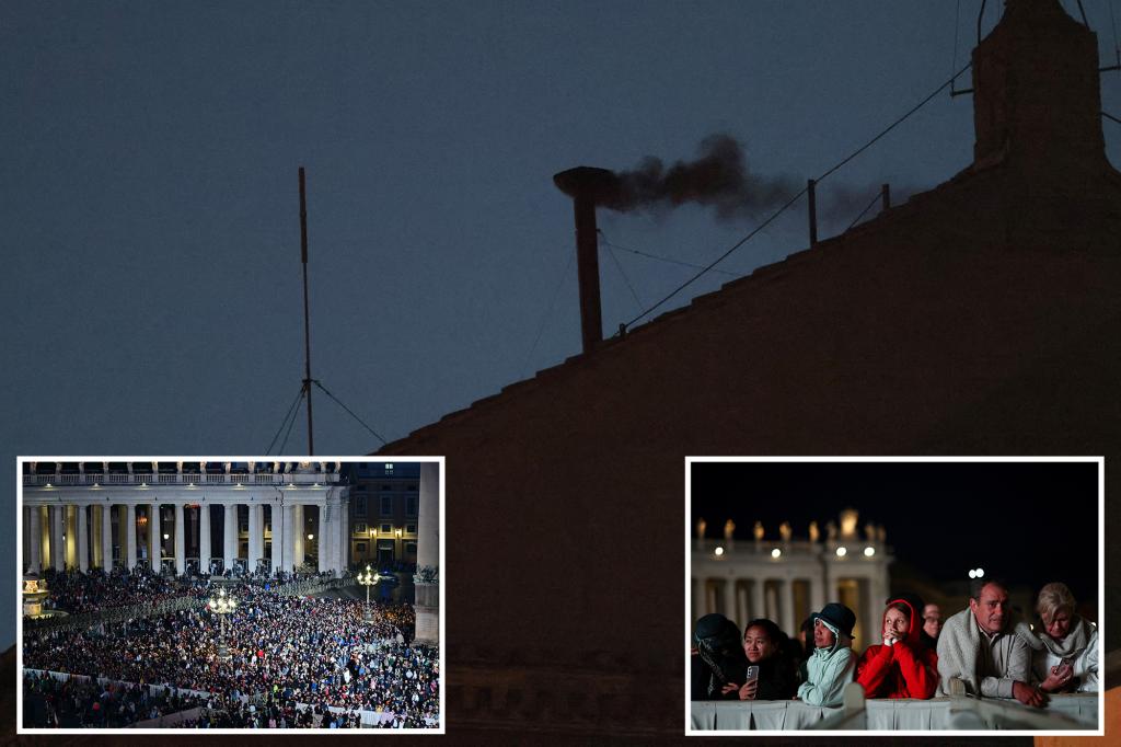 Black smoke rises from Sistine Chapel chimney — signaling no new pope yet