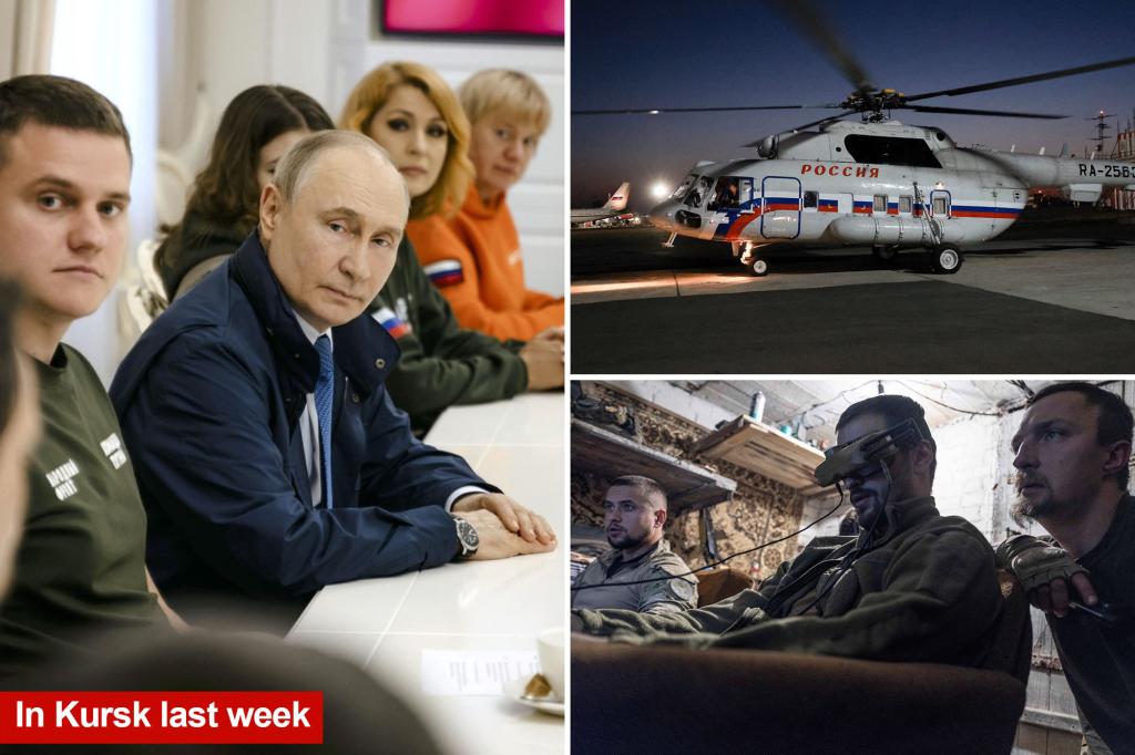 Putin’s helicopter came under fire from Ukrainian drones during Kursk visit, Kremlin admits