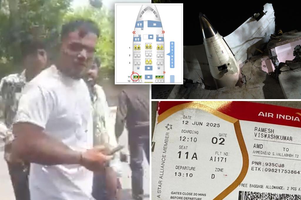 Lone survivor of Air India crash sat in seat 11A — but experts say that’s not usually the safest place on a plane