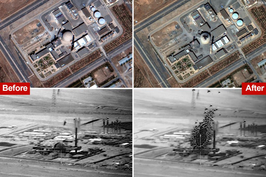 Before and after photos of Iran’s Arak heavy water reactor following Israeli airstrike