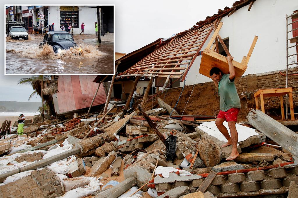 Mexico assesses damage from Hurricane Erick as rising rivers leave at least 1 dead