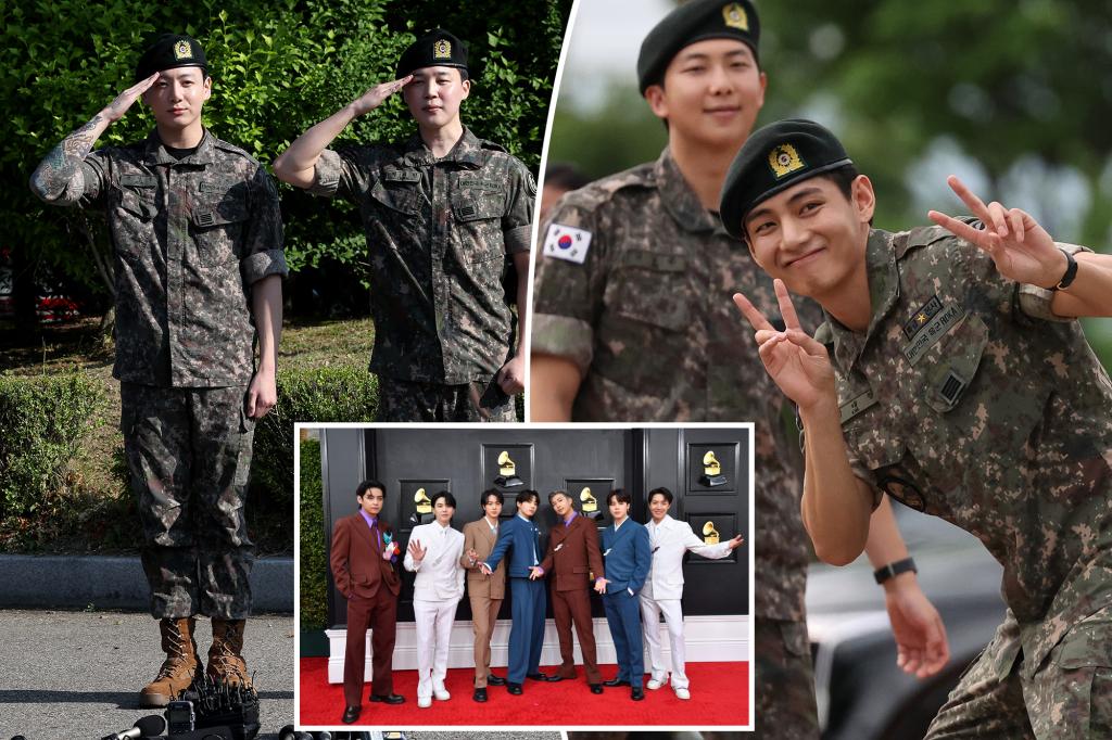 K-pop stars Jimin and Jung Kook of BTS discharged from military service as band’s reunion nears