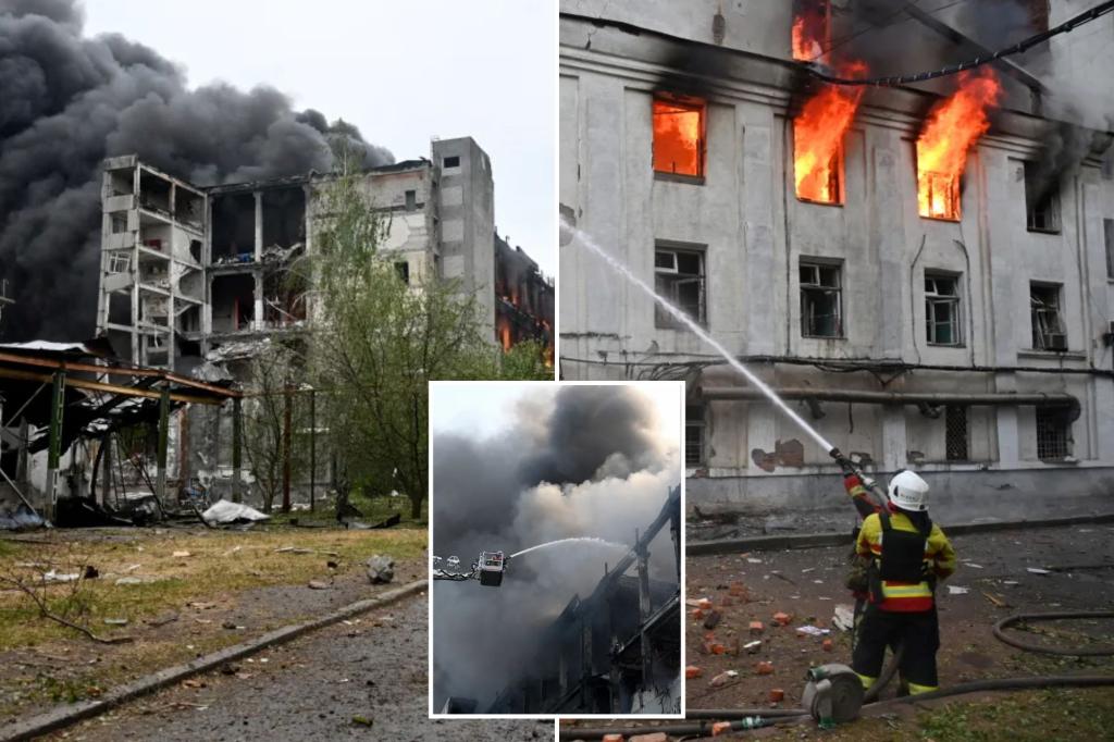 Russian drones and missiles target Ukraine’s eastern city of Kharkiv, killing 3, officials say