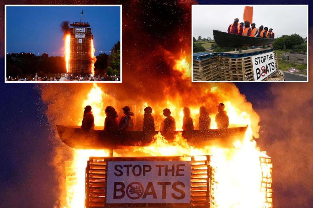 Hate crime investigation launched over migrant boat effigy bonfire