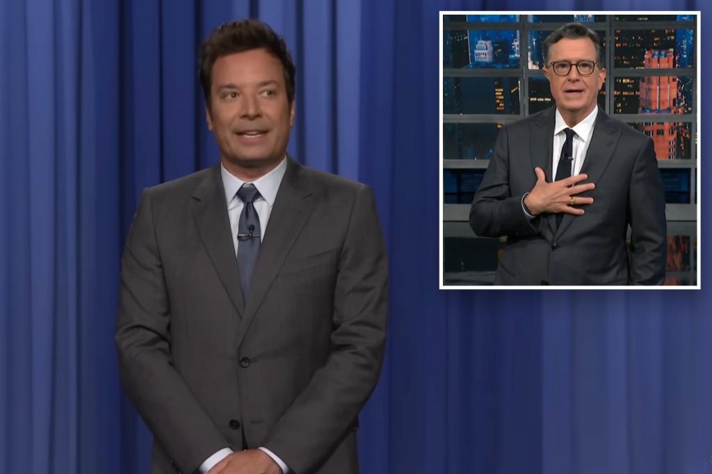 Jimmy Fallon slams CBS for canning Stephen Colbert, quips he may be next to get axed