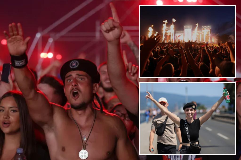 Croatian right-wing singer and fans perform pro-Nazi salute at concert